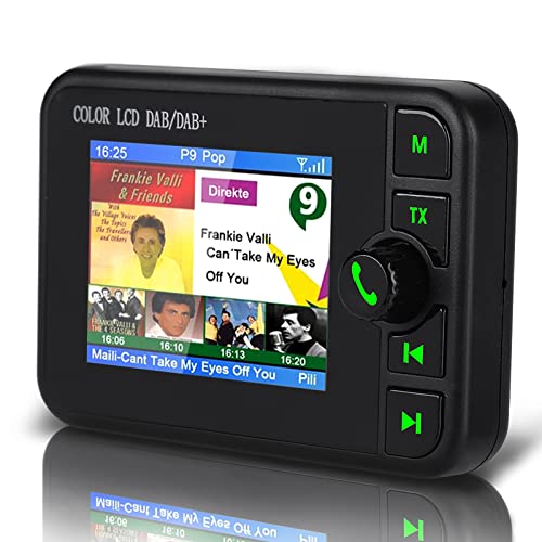 DAB/DAB+Autoradio Adapter,2,4" LCD Display mit Bluetooth Freisprecheinrichtung+DAB Transmitter+FM Transmitter + Aux in/Out + TF Karte Musik Spielen+KFZ Ladegerät von Garsent