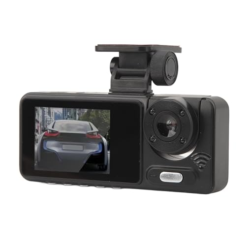 Dashcam Vorne, Hinten und Innen, 1080P FHD Dash-Kamera für Autos, Dashcam Dreifach-Autokamera mit IR-Nachtsicht, Rotierende Innenkamera, 24-Stunden-Parkmodus, WDR von Garsent