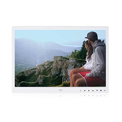 Digitaler Bilderrahmen, 38,1 cm (15 Zoll), hohe Auflösung, 1280 x 800, für Foto/Musik/Video HD/Kalender/mehrsprachig, mit Fernbedienung (weiß) von Garsent
