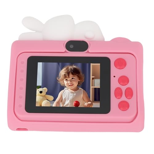 Digitalkamera, 40 MP 1080P HD Dual-Objektiv-Video-Cartoon-Kamera mit Cartoon-Häschen-Silikonabdeckung, 2-Zoll-Bildschirm, Lustige Kamera mit Mehreren Filtern, Ticker, (PINK) von Garsent