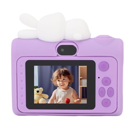 Digitalkamera, 40 MP 1080P HD Dual-Objektiv-Video-Cartoon-Kamera mit Cartoon-Häschen-Silikonabdeckung, 2-Zoll-Bildschirm, Lustige Kamera mit Mehreren Filtern, Ticker, (Purple) von Garsent