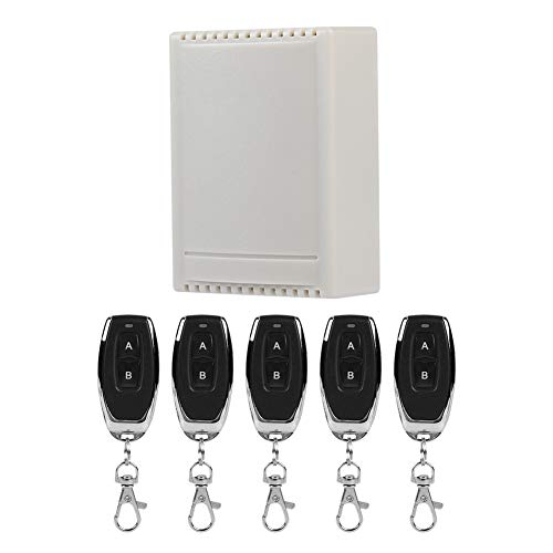 Drahtloser Schalter, 433 MHz, RF Smart Relais, Fernbedienung, kabellos, hohe Leistung, 85 – 220 V, Universal Learning Dual Set RF-Fernbedienung, 2 Sender, 1 Empfänger Drahtloser Schalter, 433 MHz, RF Smart Relais, Fernbedienung, kabellos, hohe Leistung, 85 – 220 V, Universal Learning Dual Set RF-Fernbedienung, 2 Sender, 1 Empfänger von Garsent