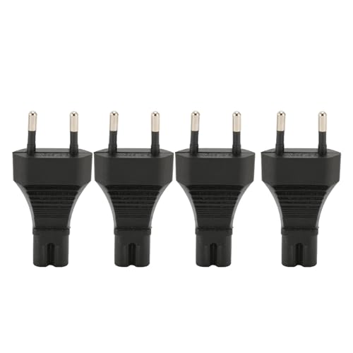 EU-2-Steckplatz-Stecker auf IEC320 C7-Netzteil, 4 Stück, Professioneller EU-Stecker auf C7-Netzstecker-Adapter für Laptop-Drucker, Geeignet für 100–250 V EU-Stecker von Garsent