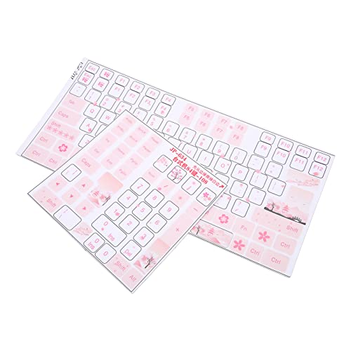 Englische Tastaturaufkleber, PVC-Computertastaturaufkleber, Sakura-Aufkleber für Mechanische Tastatur, für die Meisten Mechanischen Tastaturen, Klares und Schönes Muster von Garsent