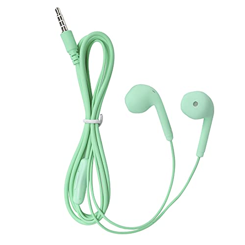 Ergonomischer Kleiner, Leichter Kopfhörer mit Kabel, HiFi-Sound, 3,5-mm-Schnittstelle, Freisprechfunktion, Langlebiges ABS-Material (Green) von Garsent