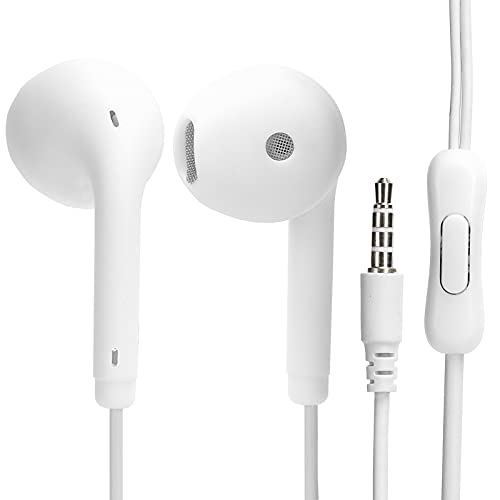 Ergonomischer Kleiner, Leichter Kopfhörer mit Kabel, HiFi-Sound, 3,5-mm-Schnittstelle, Freisprechfunktion, Langlebiges ABS-Material (White) von Garsent