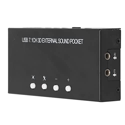 Externe 7.1-Kanal-Soundkarte,Surround-Sound-Dual-Mikrofoneingang Stereo,PC auf 3,5-mm-Miniklinke,Geeignet für Front,Surround,Rückseite,Mittel-/Bass-3,5-mm-Ausgangsanschluss von Garsent