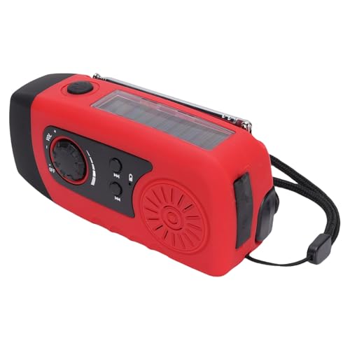 FM -Notfunk, Solar Notfall -Handkurbelwetter Radio mit Taschenlampe 2000mah Power Bank, Tragbare Winzige Notüberlebensradios für Camping, Notfall, Notfall (Rot) von Garsent