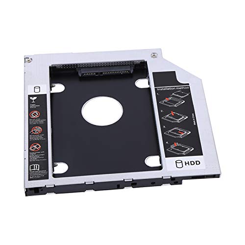 Festplatten Caddy, Laufwerksrahmen für 2,5Zoll SSD HDD Festplatte in 9,5mm SATA CD DVD Schacht für Notebook, Laptop Festplattenrahmen, Unterstützt Festplatte 2.5 HDD/ SATA/ SATAII SDD von Garsent