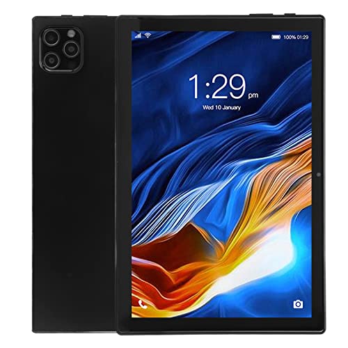 Garsent 10,1-Zoll-HD-Tablet, 6 GB RAM 128 GB ROM 4G-Telefonie-Tablet-PC, Octa-Core-Prozessor, 1080 X 1960 IPS, 8 MP + 13 MP-Kamera, für Android 12, 8000 MAh, WiFi Bluetooth GPS (Schwarz)(EU) von Garsent