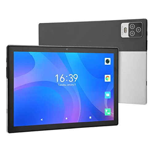 Garsent 10,1-Zoll-Tablet mit Octa-Core-CPU, 12 GB RAM, 256 GB ROM, HD-Touchscreen, 8 MP 16 MP Dual-Kamera, für12.0, EU-Stecker, 100–240 V (Silver) von Garsent