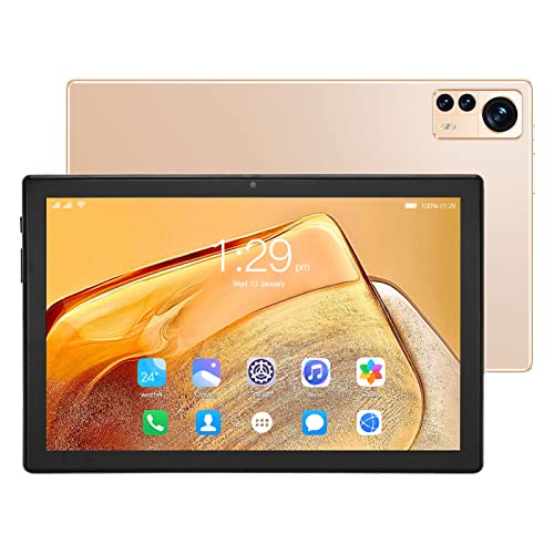 Garsent 10-Zoll-IPS-HD-Tablet, 6 GB RAM 256 GB ROM 4G-Telefonie-Tablet, 8-Core-CPU, 16 MP + 32 MP-Kamera, für Android 11, 7000 MAh, Dual-Kartensteckplatz, WiFi Bluetooth GPS (EU)(Gold) von Garsent