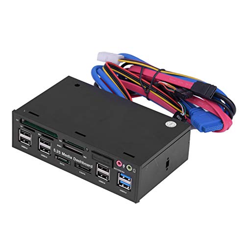 Garsent 13,3 cm Kartenleser, All-in-One Media Dashboard Frontpanel USB 3.0/2.0 HUB eSATA Audio Multifunktions-Kartenleser von Garsent