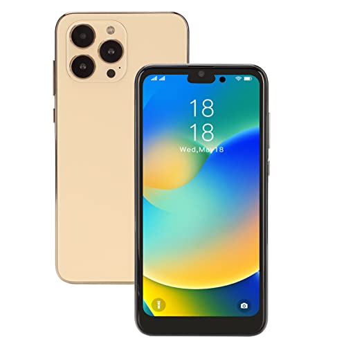 Garsent 6,1-Zoll-3G-Handy, I14 Pro Max Billig-Smartphone, 4 GB RAM 32 GB ROM, 8 MP + 16 MP Kamera, Face ID, für Android 11, 6800 MAh, Bluetooth WiFi FM, Dual SIM (Gold)(EU) von Garsent