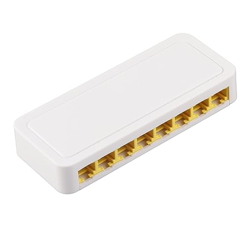 Garsent 8-Port-Ethernet-Switch, Plug-and-Play-LAN-RJ45-Splitter, Geräuschloser Betrieb, Leicht und Tragbar, Energiesparend, mit 4KV-Blitzschutz, für100–240 V (EU-Stecker) von Garsent