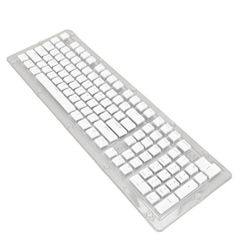 Garsent Benutzerdefinierte Tastenkappe für Mechanische Tastaturen, 130 Tasten Zweifarbige DIY-Tastatur-Tastenkappe für Mechanische Tastaturen, für die Meisten 61, 64, 68, 72, 82, 84, 87, (Weiß) von Garsent