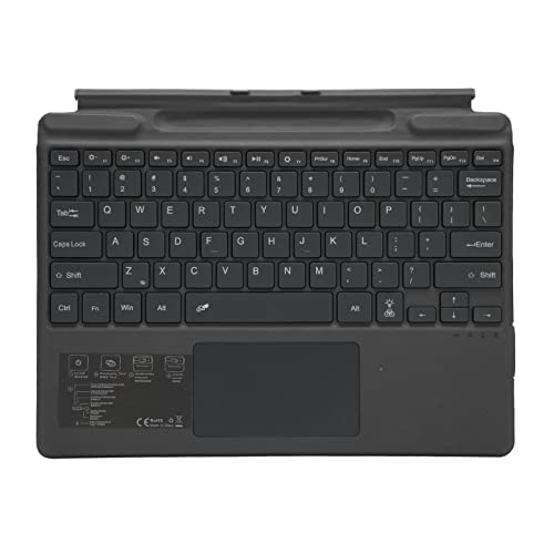 Garsent Bluetooth-Tastatur für Surface Pro 8 Pro X, Ultradünne Tragbare Kabellose Bluetooth-Tastatur mit RGB-Beleuchtungseffekten, 2-Tasten-Trackpad, 10 M Kabellose Reichweite von Garsent