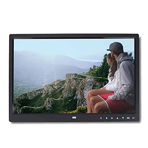 Garsent Digital Bildrahmen, 15 Zoll Hohe Auflösung Fotorahmen mit Foto/Musik/Video Player Multi Funktions, Ultra Slim Design mit Fernbedienung(Schwarz) von Garsent