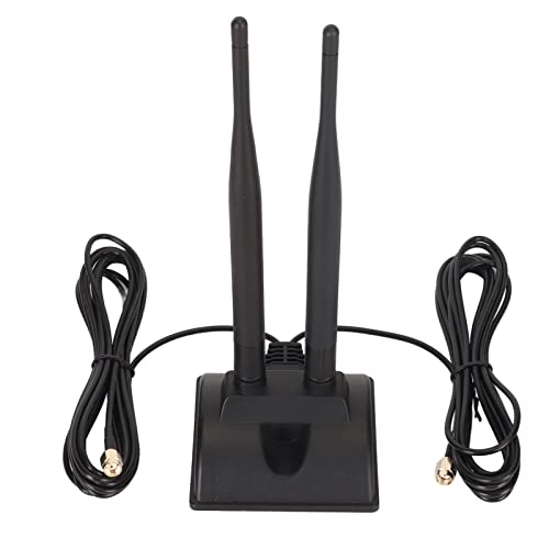 Garsent Duale WLAN-Antenne, 6 DBI High Gain, Einstellbarer Winkel, Magnetfuß, Kompatibel mit Router, WLAN-Karte, WLAN-AP und Extender von Garsent