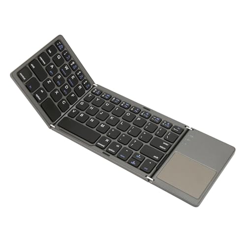 Garsent Faltbare Bluetooth-Tastatur mit Touchpad, Kabellose Klapptastatur in Voller Größe, Tragbare Reisetastatur für IOS Android Windows Mac OS, BT3.0-Verbindung von Garsent