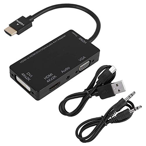 Garsent HDMI-Adapter, 4 in 1 HDMI auf DVI 4K / VGA/HDMI 4K / Audio Konvertierungskabel Video Konverter Audio für DV, Tablet, Decoder, Fernseher, Computer, Projektor usw. Garsent HDMI-Adapter, 4 in 1 HDMI auf DVI 4K / VGA/HDMI 4K / Audio Konvertierungskabel Video Konverter Audio für DV, Tablet, Decoder, Fernseher, Computer, Projektor usw. von Garsent