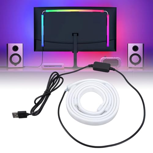 Garsent LED-Lichtstreifen für Computer, Synchronisierung mit Bildschirm für 24-Zoll-Display, USB-Umgebungslichtstreifen für Computer, Vielseitige Beleuchtungsmodi, 54 LEDs, Garsent LED-Lichtstreifen für Computer, Synchronisierung mit Bildschirm für 24-Zoll-Display, USB-Umgebungslichtstreifen für Computer, Vielseitige Beleuchtungsmodi, 54 LEDs, von Garsent