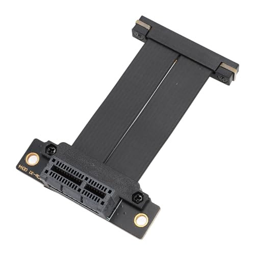 Garsent PCIE 4.0 X1 Riser-Kabel, Dual 90 Grad Rechtwinkliges GPU-Riser-Kabel für Karten-Soundkarte, Hochgeschwindigkeitsübertragung, Flexibel für Kompakte Räume, Tragbare Installation von Garsent