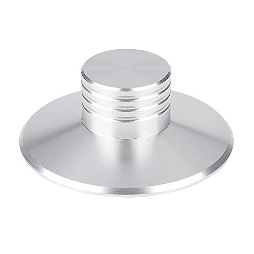 Garsent Plattenstabilisatorklemme, Plattengewichtsklemme LP Turntables Aluminium Disc Stabilizer für LP Plattenspieler.(Silber) von Garsent