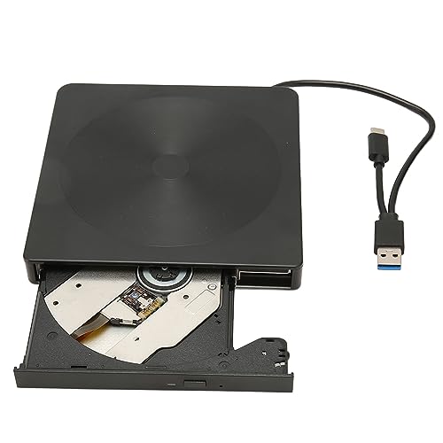 Garsent Schlankes Tragbares Externes DVD-Laufwerk USB 3.0 Typ C, Hochgeschwindigkeits-CD-DVD-ROM-Rewriter-Brenner-Lesegerät fürVistaOS X (Type C) von Garsent