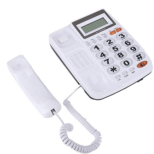 Garsent Schnurgebundenes Telefon, DTMF/FSK-Dualmodus Schnurtelefon mit LCD-Bildschirm, Wand Tischtelefon für Home Hotel(weiß) von Garsent