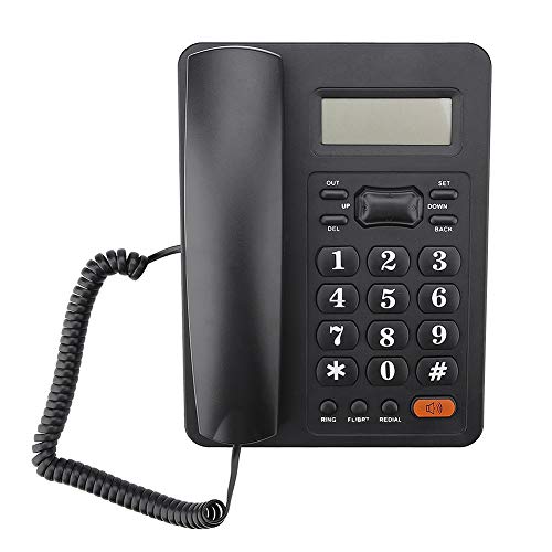 Garsent Schnurgebundes Telefon, Großtastentelefon mit Anrufe Display für Büro Zuhause (Schwarz) von Garsent