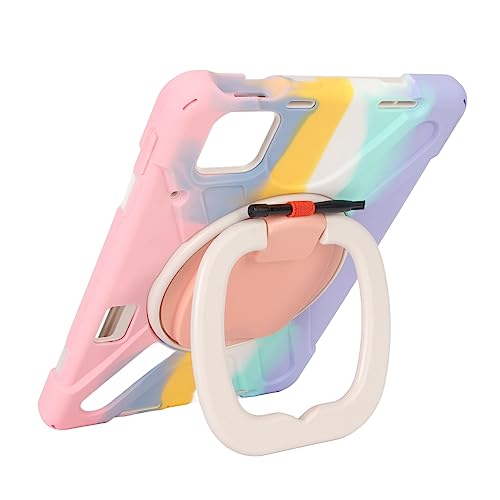 Garsent Tablet-Hülle für Xiaomi Mi Pad 6 6 Pro, Robuste Ganzkörper-Schutzhülle aus Weichem Silikon, Schützende Kinderhülle für Xiaomi Mi Pad, 360 Grad Drehbarer Ständer (buntes Rosa) von Garsent