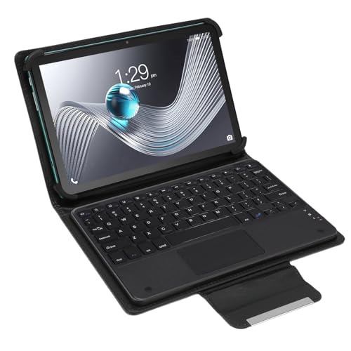Garsent Tablet mit Tastatur und Schutzhülle, 2-in-1-Tablet, 10,1 Zoll 1960 X 1080 FHD-Tablet, 8 GB RAM, 256 GB ROM, 8 MP + 16 MP Kamera, Dual-SIM-Dual-Standby (EU-Stecker) von Garsent