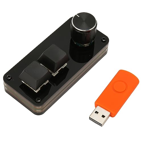 Garsent USB 2-Tasten-Minitastatur, Einhändige Mechanische Gaming-Tastatur für Windows, Programmierung von Makrotasten, RGB-LED-Hintergrundbeleuchtung, Blauer Schalter mit 3,28 Fuß Langem von Garsent