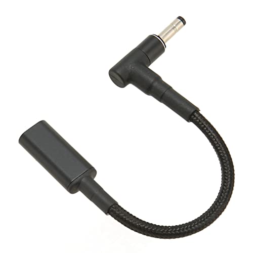 Garsent USB-C-Buchse auf DC-Nylon-Adapter, Tragbares 100-W-Dual-PD-Ladekabel, 4,0 X 1,7 Mm, für Laptop, Kurzes Kabel, Leicht zu Tragen von Garsent