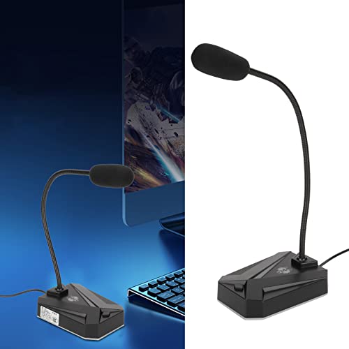 Garsent USB-Computermikrofon, Einstellbares Computer-PC-Mikrofon mit Schwanenhals-Rauschunterdrückung und RGB-Licht, für, Chat, Podcast, Online-Konferenz (Typ 1) von Garsent