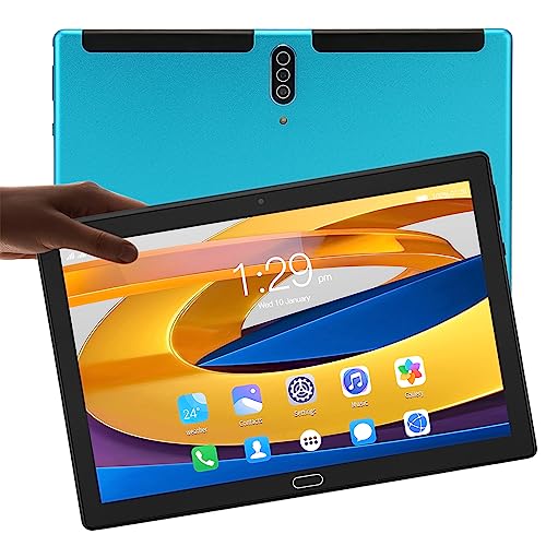 Garsent Ultradünnes Tablet, Tragbares 10,1-Zoll-FHD-Tablet, 5G-WLAN-Business-Tablet, 6 GB RAM 128 GB ROM, Octa-Core-Prozessor, Android 10.0, 5 MP + 8 MP Kamera, 6000 MAh (Blau) von Garsent
