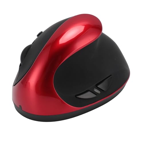 Garsent Vertikale Ergonomische Maus, Rechtshändige 2,4-G-Wireless-Computermaus mit Einstellbarer DPI, Intelligentes Schlafen, Aufwachen, Reduzierung von Schmerzen Im Handgelenk bei (Rot) von Garsent