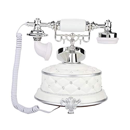 Garsent Vintage Schnurtelefon, Metall Nostalgietelefon Retro FSK/DTMF Festnetz Schnurgebundenes Telefon mit Zeit Display für Tischdeko von Garsent