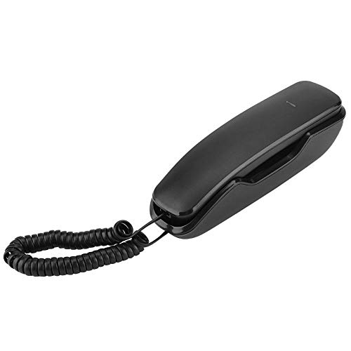 Garsent Wandmontage Schnurtelefon, Wahlwiederholungsfunktion Stummschaltung/Mute - Analog Telefon für Büro Home(Schwarz) von Garsent