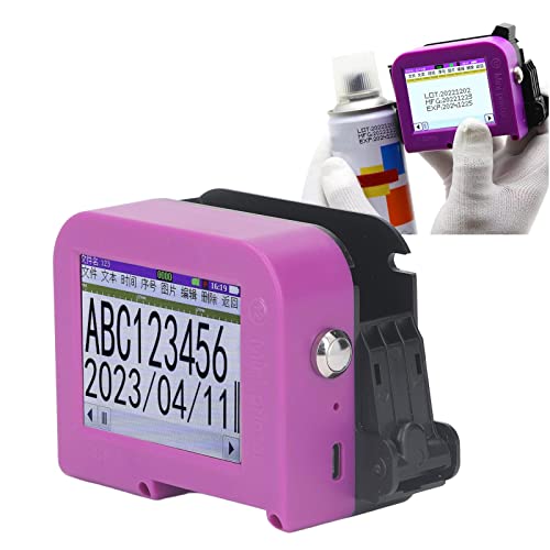Handheld-Tintenstrahldrucker, LED-Touchscreen, Schnell Trocknend, Keine Patrone, Tintenstrahlcodierer, Tragbarer Handheld-Drucker für Barcode, Chargennummer, Code, Datum, von Garsent