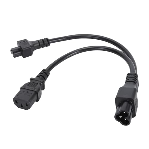 IEC 320 C6-Stecker auf C5 C13-Buchse, Splitter-Adapterkabel, Y-Split-Netzkabel mit PVC-Material für Laptops, Schreibtischlampen, Lautsprecher, LCD-Monitore von Garsent