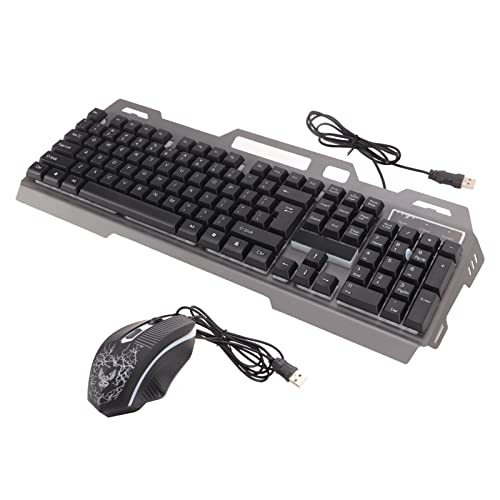 Kabelgebundene Gaming-Tastatur, 104 Tasten, RGB-Hintergrundbeleuchtung, USB-Tastatur-Maus-Set, Mechanische Gaming-Tastatur und Maus-Kombination, für Windows 7 8 10, für PC/Mac-Gamer, Schreibkräfte, Re von Garsent