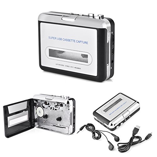 Kassettenspieler Kassette MP3 Konverter Retro Walkman Auto Reverse Kassettenspieler Audio Tragbarer CD-Player Konverter Konverter Audio Musik-Player mit Kopfhörer von Garsent