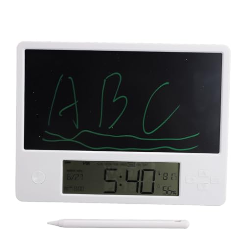 LCD-Schreibtablett, Löschbarer Elektronischer Schreibblock mit Elektronischem Kalender, Notizblock, Uhrzeit, Datum, Temperaturanzeige, Großes Doodle-Board für Büro, Geschäft, von Garsent
