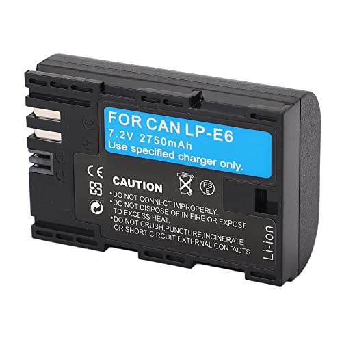 LP-E6 Akku füR Canon R5 R6 6D 7D 7D Mark II 60D 70D 80D 90D 5D Mark II Mark III Mark IV 5DS 5DS R Kamera, DSLR-Kamera-Ersatzakku, 2750 MAh von Garsent