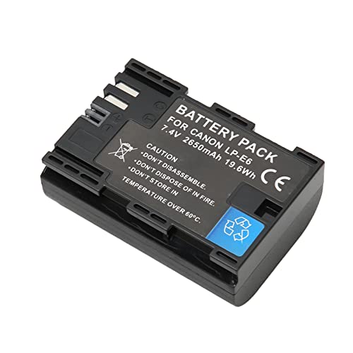 LP E6 LP E6NH Akku für R7 II R6 R5 60D 70D 80D 90D 5D4 5D3 5D2 5DS 7D 6D 5DMark4 Kamera, Ersatzakku für Digitalkameras, 2650 MAh, Sicherheitsschutz von Garsent