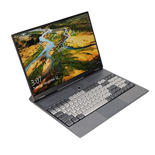 Laptop für Intel N5105, 16-Zoll-Game-Laptop mit Mechanischer Tastatur, 2-MP-HD-Kamera mit Magnetischer Saugfunktion, 2,4-G-5-G-Dualband-WLAN, Fingerabdruck-Entsperrung, Blauer (16GB+1TB EU-Stecker) von Garsent