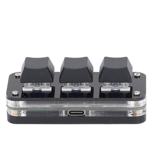 Mechanische Makro-Tastatur mit 3 Tasten, Einhändig Programmierbare Tastatur, Blauer Schalter, RGB-Hintergrundbeleuchtung, Individuell Anpassbares USB-Makro-Pad Zum Ausschneiden, von Garsent
