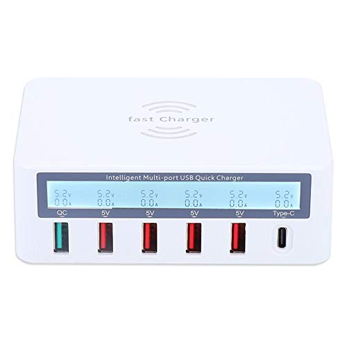 Multi-Port USB Ladegerät, Multi USB Dockingstation Wireless mit QC 3.0 und LCD-Display Desktop Schnellladegerät for Smartphone, Tablet, PC Multi-Port USB Ladegerät, Multi USB Dockingstation Wireless mit QC 3.0 und LCD-Display Desktop Schnellladegerät for Smartphone, Tablet, PC von Garsent